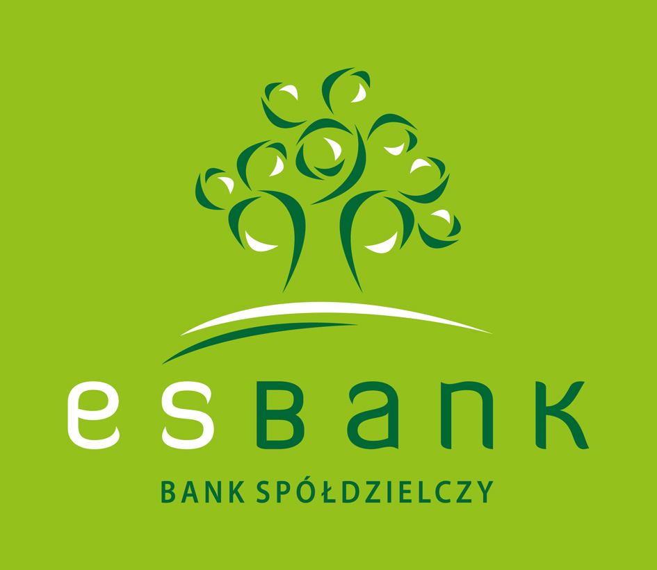 LOGO ESBANKU Banku Spółdzielczego zielone tło