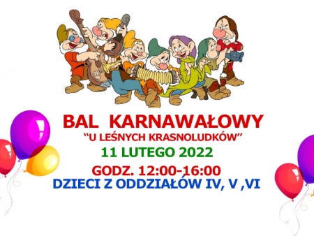 Bal karnawałowy grupa IV, V, VI