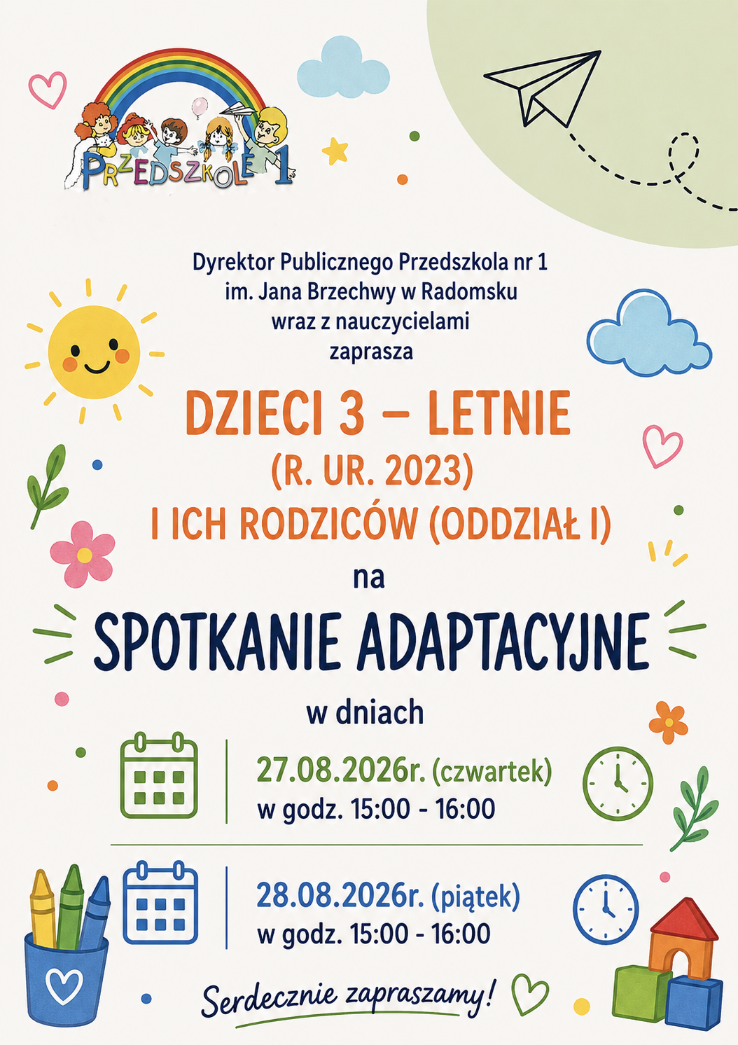 Zaproszenie na spotrkanie adaptacyjne